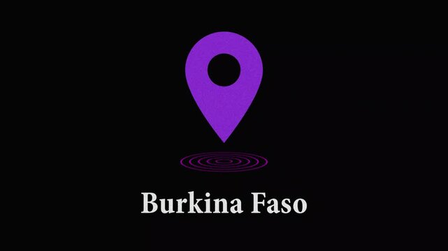 Animated purple map pin icon on a black background with subtle pulsating glow effect location gps pointer destination navigation