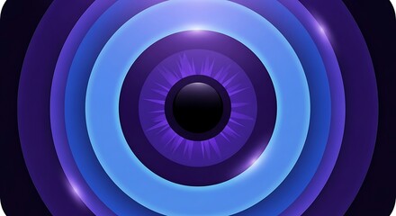 Obraz premium Vibrant purple blue concentric circles pattern.