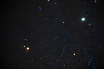 Orion constellation and Milky Way stars. © astrosystem