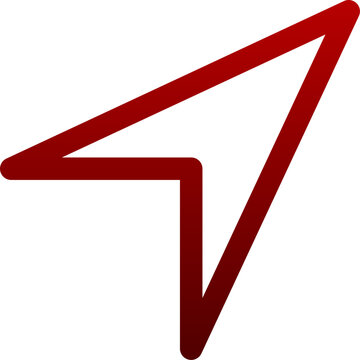 Red compass icon for direction find navigation and travel adventure