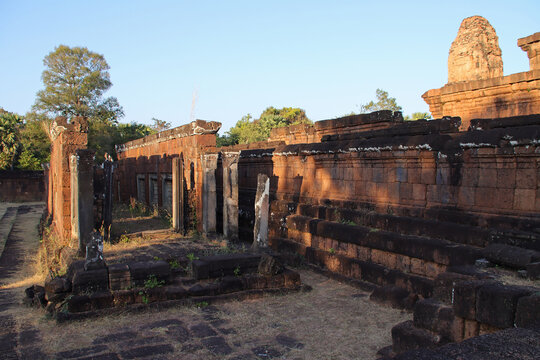 ruined ancient khmer hindu and buddhist temple (pre rup) in angkor in siem reap in cambodia 