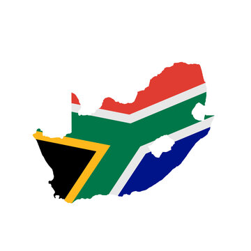 South Africa map with national flag colors - vector illustration