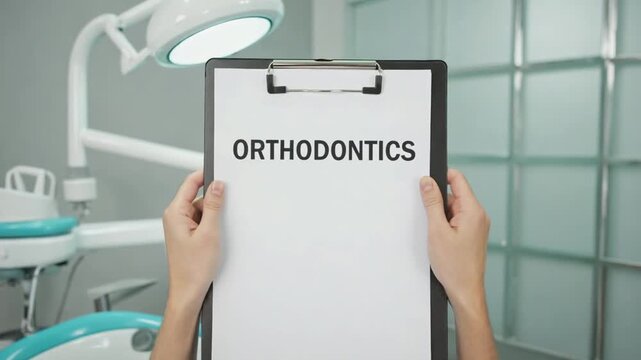 Orthodontics document at the dentist.