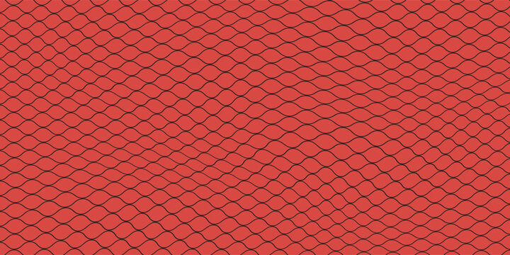 Snake skin background. Seamless pattern of squama, reptile scale. Chinese minimalistic grid art. Serpent surface texture in red and gold colors. Asian geometric ornament