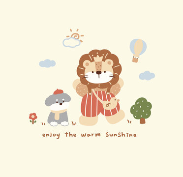 Collection of cute kawaii animal and nursery illustrations with soft pastel tones