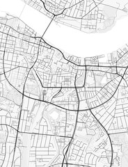 Fototapeta premium Aalborg City Map. Minimalist black and white line art poster for printing, wallpaper, wall art, and map resources for home and office decor