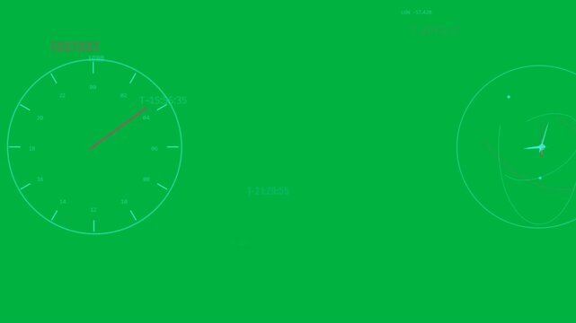 Timer pulse moving dial, shifting orbital tracker, updating HUD on transparent canvas tracking