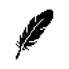 Fototapeta premium Minimalist Pixel Art Feather Icon