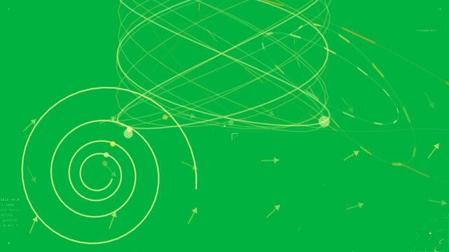 Spiral starting leftnode traces sweeping coiling rightnode pulling lines showing flow transparentbg
