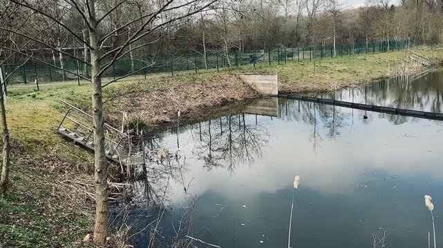 Regenrückhaltebecken zum Abpuffern von Starkregen