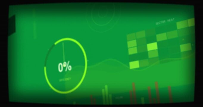 Blur clearing zooming UI 0%gauge growing wave moving heatmap pulsing on transparent monitoring