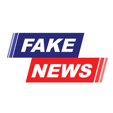 Red FAKE NEWS logo badge 003