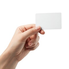 Obraz premium A hand holding a blank white smartphone or tablet device.