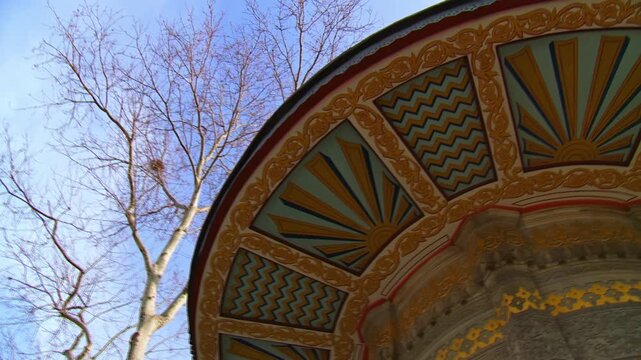 Ornate Ceiling Decorations and Elaborate Interior Art of Saliha Sultan Sebil and Fountain