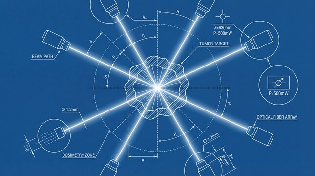 Precision Laser Therapy System Blueprint for Tumor Targeting with Optical Fiber Array and Dosimetry Zone - Healthcare Technology Innovation