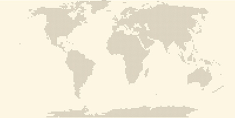 Fototapeta premium Vintage world map: antique cartography style, old paper texture, nautical continents, vector illustration.