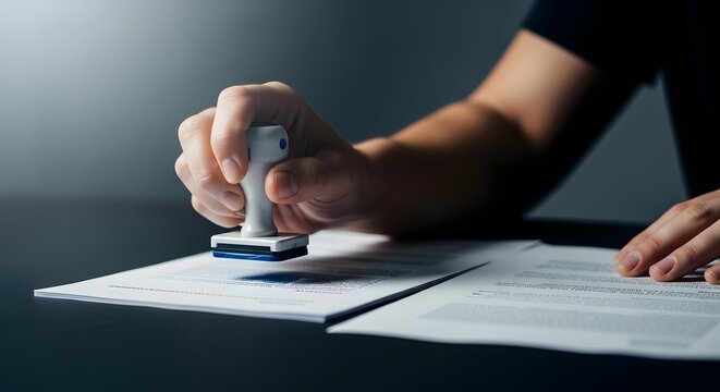 Official document authentication holograph security stamp and legal paperwork process
