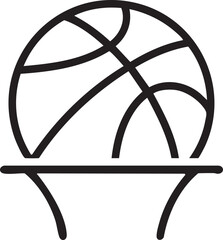 Basketball Ball Passing Through Hoop Minimalist Icon © Creative  Stock