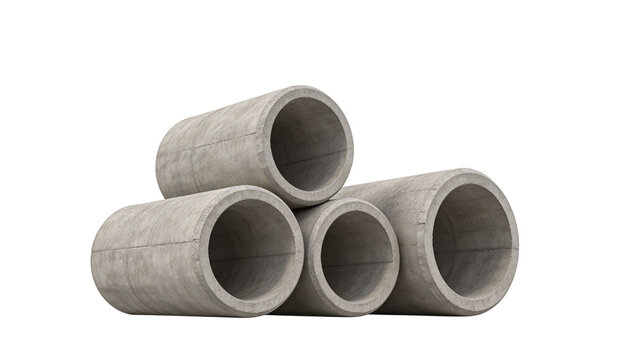 Stacked concrete pipes for construction site