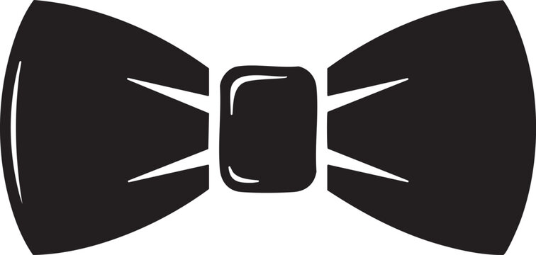 Elegant Black Bow Tie Silhouette Graphic Illustration