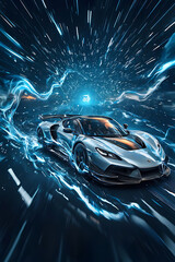 Fototapeta premium sport car on the road wallpaper