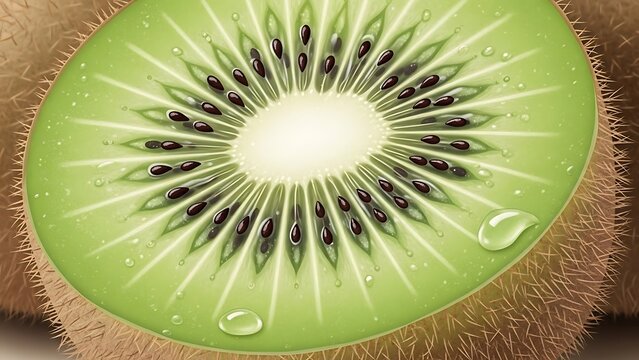 Fresh kiwi fruit cut open.