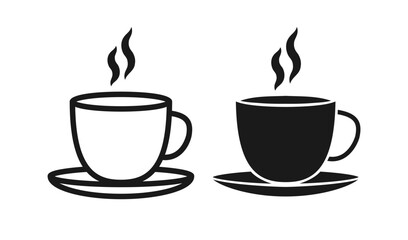 Obraz premium Coffee cup icon symbol set. Cafe logo sign collection. Vector illustration image.