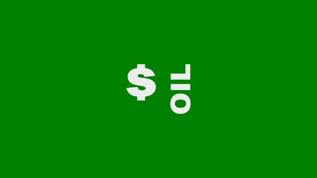 Oil price hike, Fuel price increase, Rising oil prices, and Global oil surge concept - minimal motion graphics clip with Green Background, foreground color 7.5% gray