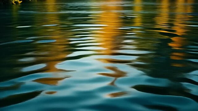 Water surface trembling lightly soft breeze elegant reflective distortions cinematic ambience