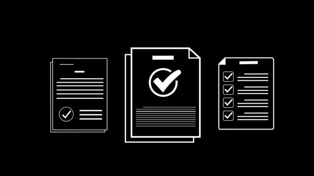Business checking audit documents, focusing on financial audit, regulatory compliance, and internal audit strategies for accurate business management. Motion graphics of document concept