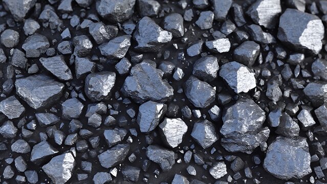 Dark coal texture close-up from above