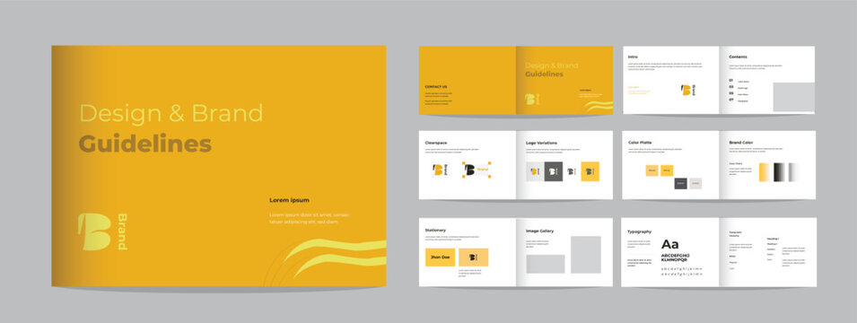 landscape Brand guidelines template brand identity presentation layout logo guideline