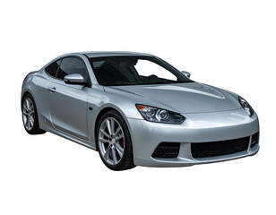 Naklejka premium Silvery sports car Isolated on Transparent or White Background