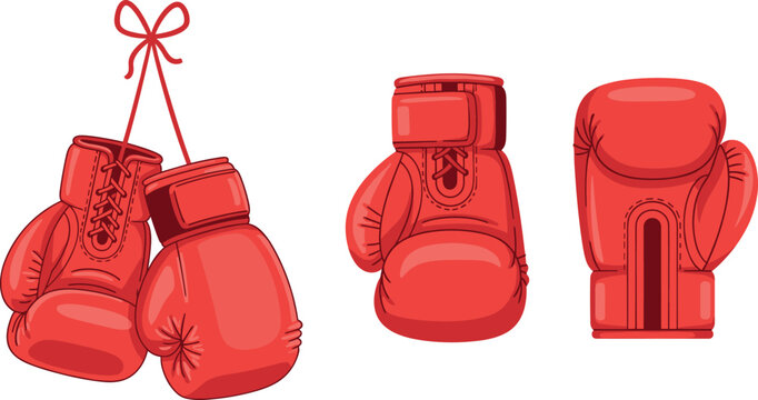 Boxing gloves vector illustration showcasing sports, athletes, training, fighting, equipment, fitness, design
