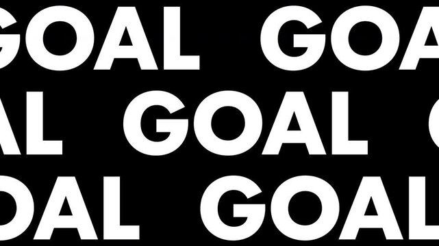 Bold GOAL kinetic Typography animation dynamic and modern sport Text Design style with transparent Background. Perfect for soccer and sports events