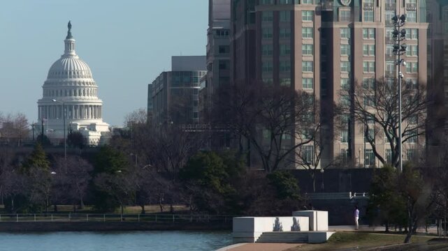 view to Capitol Hill from downtown Washington DC