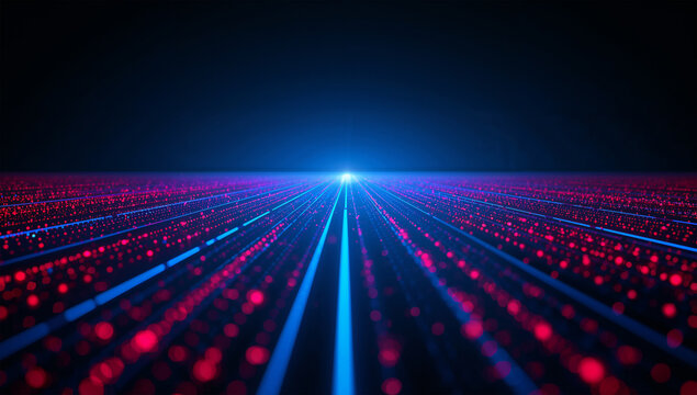 赤い警告表現を加えた青いデータ流の監視技術背景