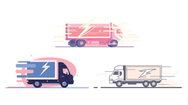 Minimal flat vector illustration of a fast-moving truck simple modern transportation vehicle design delivery concept speed motion logistics icon