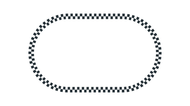 race track frame, rounded oval racetrack, circuit outline,. black and white border for racing motorsport.