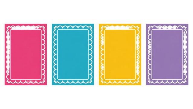Four vertical colored ribbons in a row with gradient shading Vector