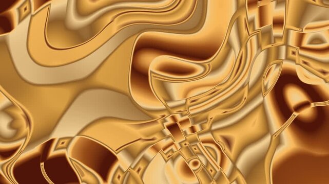 Bronze Copper Metal Reflective Surface Backdrop Of Shimmering Polished Plate Waves In Endless Rotation