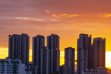 겨울,일출,노을,고층아파트,서울 © JinChang