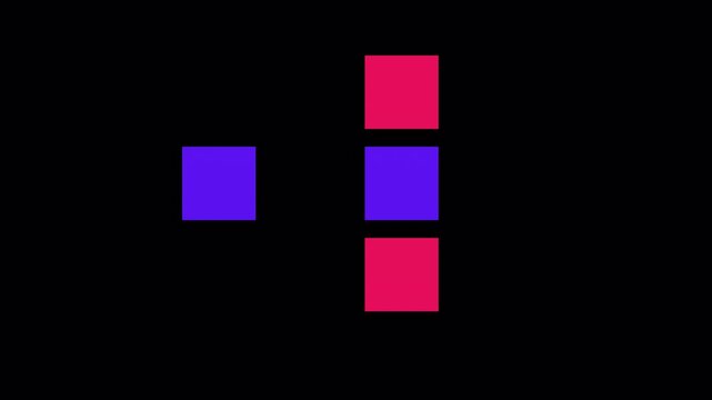 Colorful Square Blocks Loading Rotation Animation  UI Motion Element