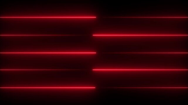 Abstract glowing neon lights blinking lines moving animation. colorful neon line moving on background. Seamless loop animation of glowing neon lines streaming across on black background 4k video..