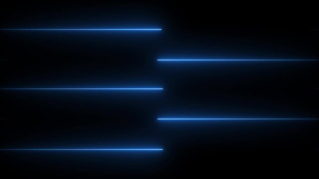 Abstract glowing neon lights blinking lines moving animation. colorful neon line moving on background. Seamless loop animation of glowing neon lines streaming across on black background 4k video..