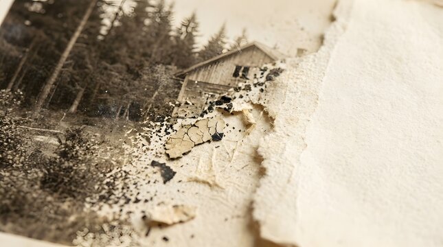 An old photo disintegrates into fine dust.