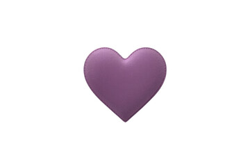 Obraz premium Purple pillow heart with stitching symbolizing love, romance, and valentine's day, against a transparent background