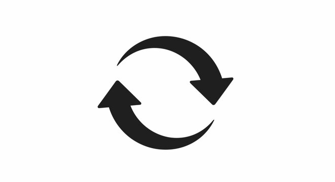 Black Circular Arrow Recycling Symbol.