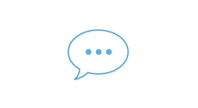 Blue speech bubble icon chat.