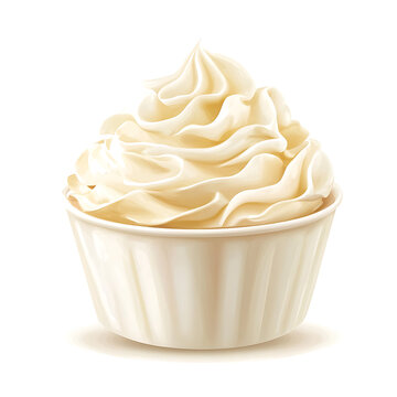 Delicate Cream Vector Graphic on White Background